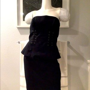 Strapless peplum dress with matching jacket